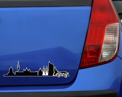 Leipzig Skyline Autoaufkleber - Ansicht 3