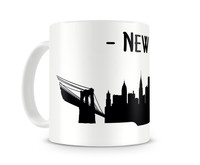 New York Skyline Kaffee / Teetasse Tasse Modellnummer  wei/schwarz