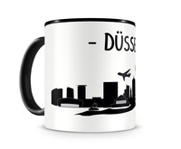 Dsseldorf Skyline Kaffee / Teetasse Tasse Modellnummer  schwarz/schwarz