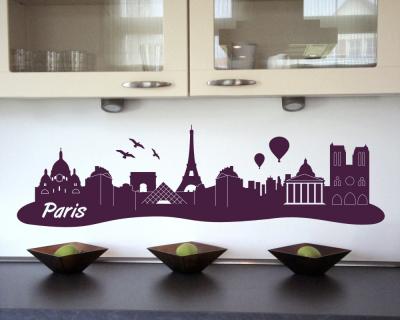 Paris Skyline Wandtattoo - Ansicht 2