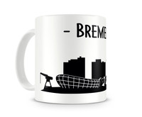 Bremerhaven Skyline Kaffeetasse Kaffeepott Tasse Modellnummer  wei/schwarz