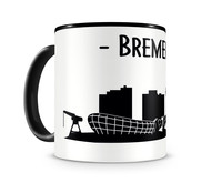 Bremerhaven Skyline Kaffeetasse Kaffeepott Tasse Modellnummer  schwarz/schwarz