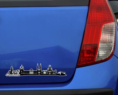 Wiesbaden Skyline Autoaufkleber - Ansicht 3