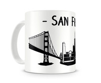 San Francisco Skyline Kaffee / Teetasse Tasse Modellnummer  wei/schwarz