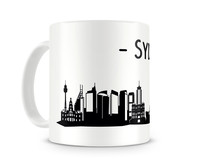 Sydney Skyline Kaffeetasse Kaffeepott Tasse Modellnummer  wei/schwarz