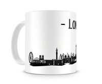 London Skyline Kaffeetasse Kaffeepott Tasse Modellnummer  wei/schwarz