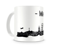 Madrid Skyline Kaffeetasse Kaffeepott Tasse Modellnummer  wei/schwarz