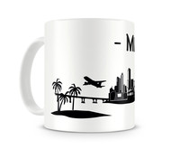 Miami Skyline Kaffeetasse Kaffeepott Tasse Modellnummer  wei/schwarz