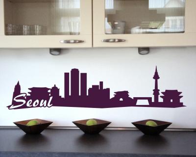 Seoul Skyline Wandtattoo - Ansicht 3