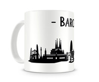 Barcelona Skyline Kaffeetasse Kaffeepott Tasse Modellnummer  wei/schwarz