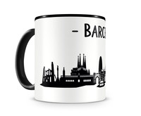 Barcelona Skyline Kaffeetasse Kaffeepott Tasse Modellnummer  schwarz/schwarz