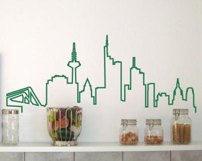 Frankfurt Skyline Silhouette Wandtattoo - Ansicht 2